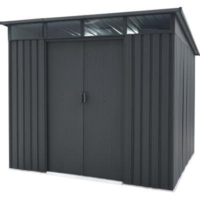 Gerätehaus PERGART "Lübeck 89", grau (anthrazit), Metall, Gerätehäuser, Metall, mit Pultdach und Lichtband, anthrazit matt