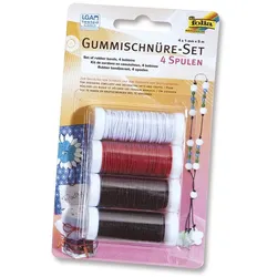 Folia 13701 Gummischnüre-Set - 4 Spulen à 5 m, farbig sortiert