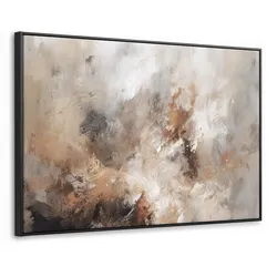 LEINWAND Bilder mit Rahmen - Farbe - Abstrakt - Beige - Kunst - 120x80