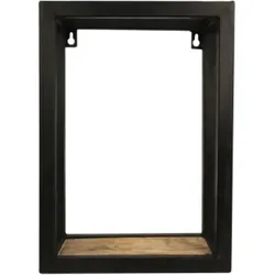HSM Collection Wandregal Levels aus Mangoholz und Eisen, 25x14x35 cm