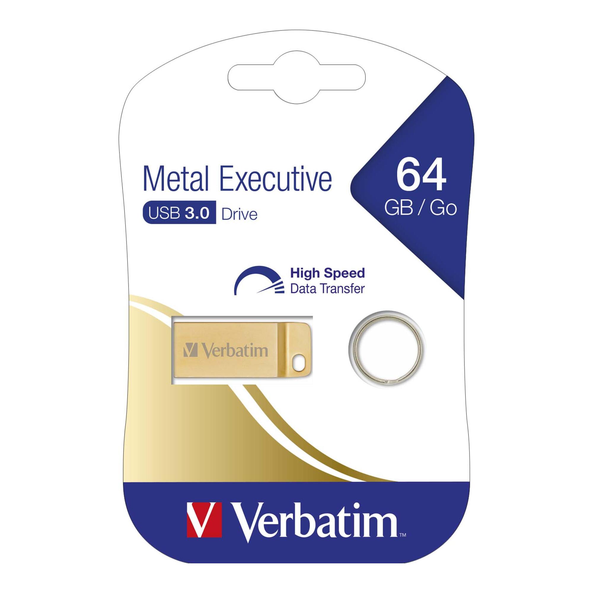 Verbatim USB-Stick 64GB 3.0 Metal Executive 99106 Gold)