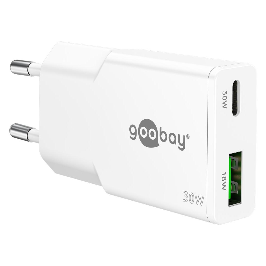 Goobay Dual-Schnellladegerät Slim (30 W, 2 Ports) (75738)