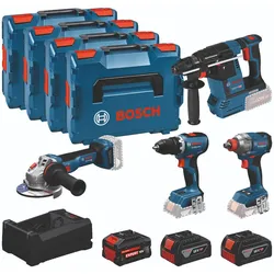 Bosch Combo Kit 18V Werkzeug-Set: GSR 18V-65 + GDX 18V-285 + GBH 18V-26 + GWS 18V-11 - 0615A500BJ
