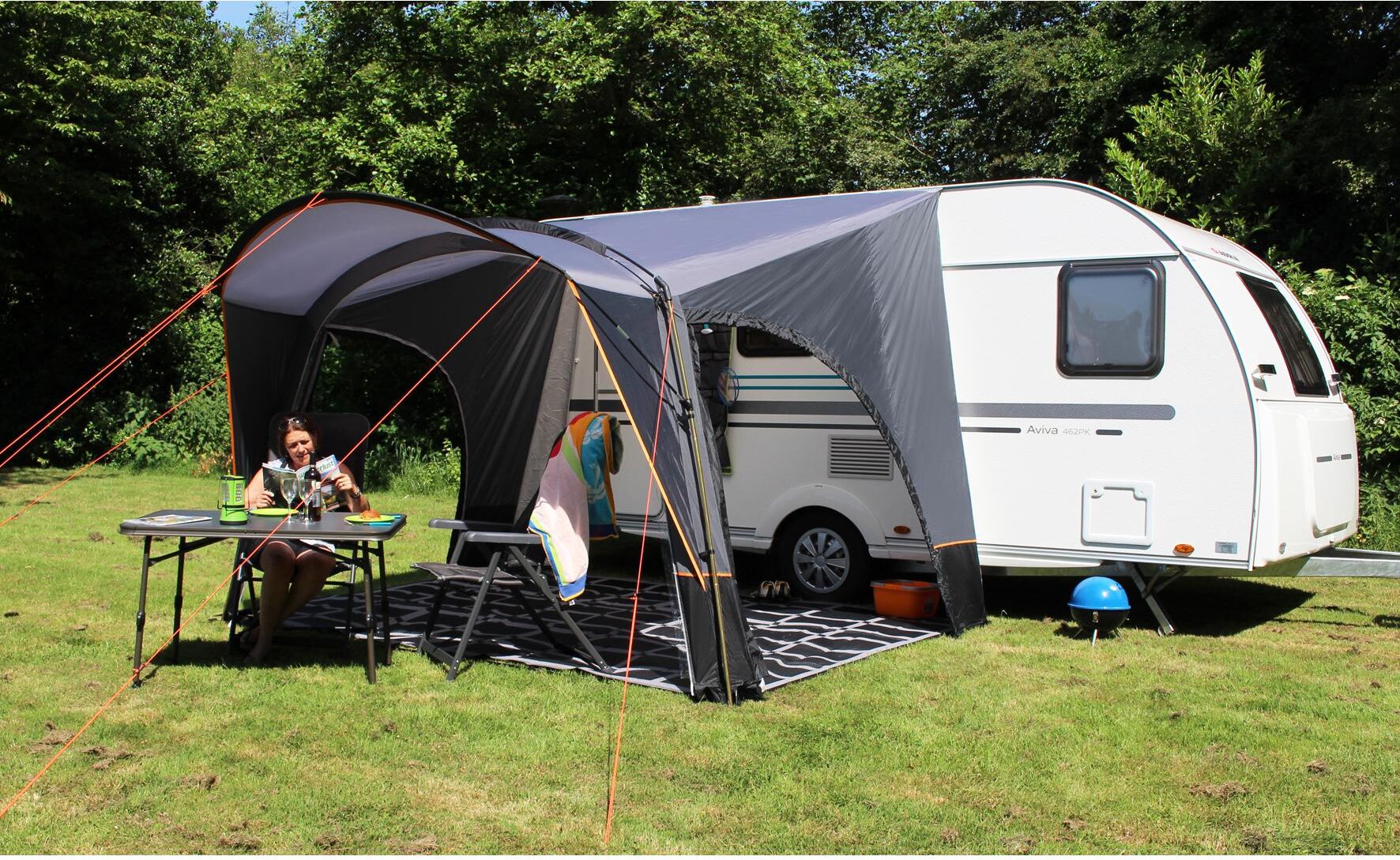 Zeltteppiche EUROTRAIL "Patio Mat", grau, schwarz, Teppiche, B : 350cm 1 Stk., L: 250cm, Polypropylen (PP), Zeltteppiche, Zeltboden, B:350cm L:250cm grau, schwarz B : 350cm 1 Stk., L: 250cm