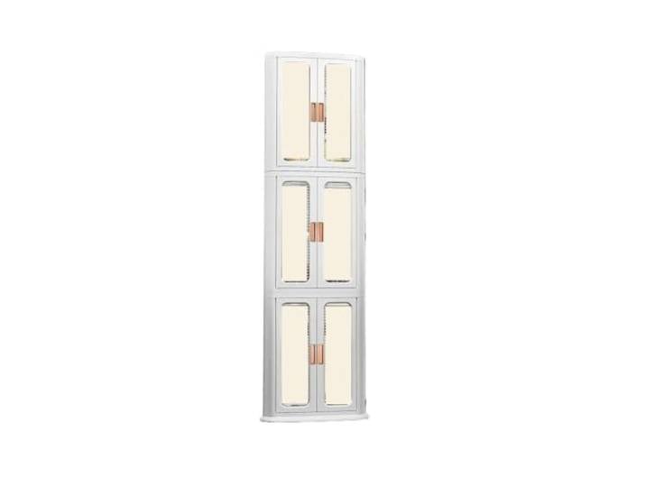 UALXPAO Waschbecken-Tischschrank Badezimmer-Eckregal mit Dreiecksnaht(White-3 layers)