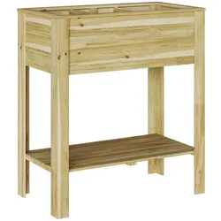 vidaXL Hoher Pflanzer mit Regal Braun 85,5 x 46,5 x 96 cm