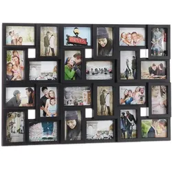 relaxdays Bilderrahmen Collagen 24 Bilder schwarz schwarz