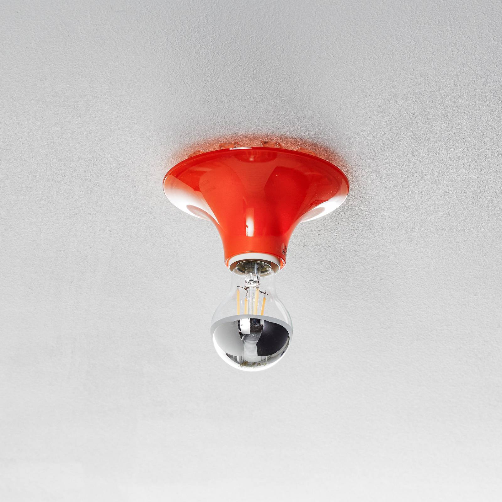 Artemide Lámpara de techo diseño Teti, atenuable, Amarillo / Naranja, Salón / Comedor, Plástico, Diseño, Lámpara de techo