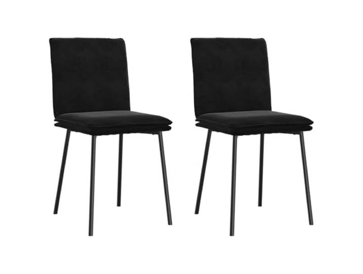 UYPTERF Esszimmerstühle 2 STK. Schwarz Samt Ergonomisches Design, Metall und Sperrholz Gestell, dicker Schaumstoff, samtweiche Oberfläche