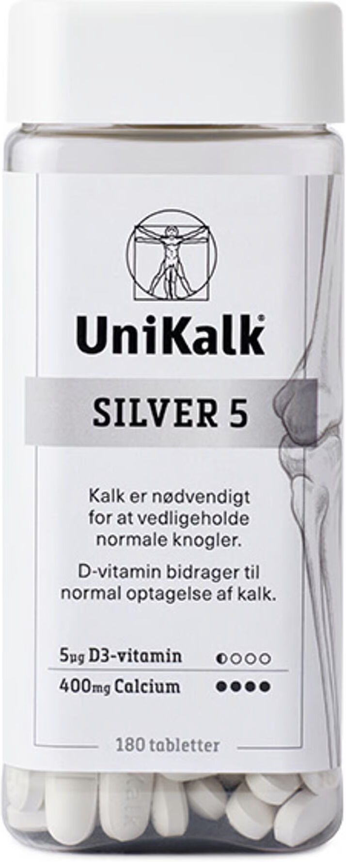 Unikalk Silver 5 Kosttilskud 180 stk