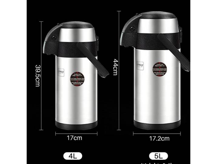 Bouteille d'eau chaude isolée LMM Press en acier inoxydable grande capacité