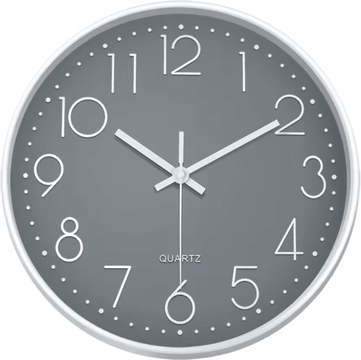 Inspire Curations Minimalist Silent Quartz Wall Clock Modern Non Ticking Home & Office Decor gray 10 Inch