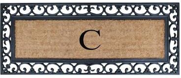 "A1 Home Collections Exclusive Hand Crafted Myla Monogrammed Entry Doormat, 18"" x 48"""