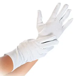 12 Paar Baumwollhandschuhe "Blanc" waschbar weiß Größe M Stoffhandschuhe Handschuhe
