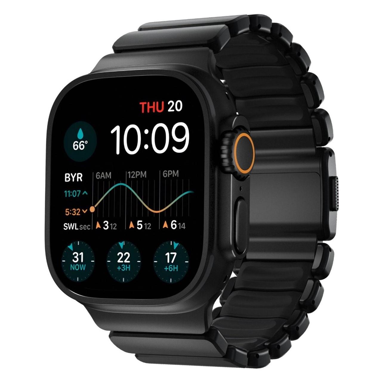 Nomad Spartan Band Black Titanium Black 49mm (FKM, Fluoroelastomer, Titan, Titanium) (NM011154858)