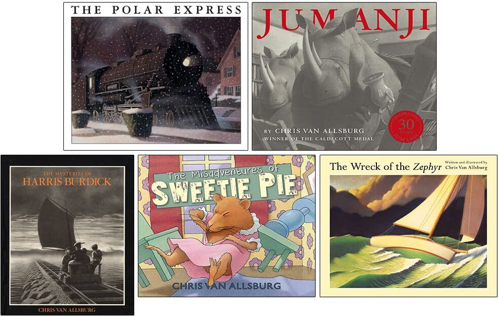 Andersen Press Chris Van Allsburg 5 Books Collection Set - The Polar Express, Jumanji, The Mysteries of Harris Burdick, The Misadventures of Sweetie Pie, The Wreck