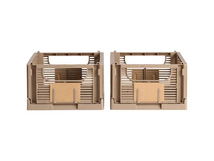 Schou Aufbewahrungsbox M 2er Set Faltbar Braun