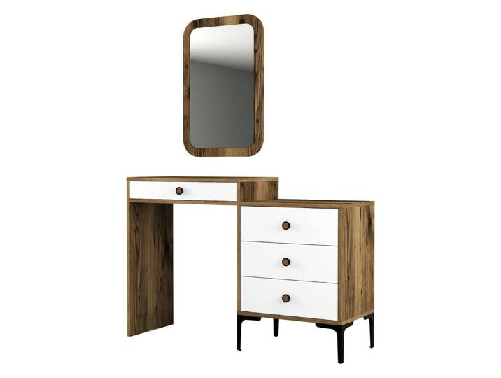 Console effet bois beige, blanc 124x40 cm