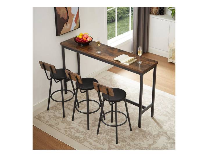 STILVORA Essgruppe Esstisch-Set Bartisch mit 3 Barhocker für die Küche, Bankettsaal