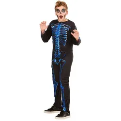 Kinderoverall "Skelett", blau