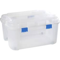 Curver 243690 Aufbewahrungsbox TOTEM Box 140L, transparent / blau stapelbar Transparent, Blau 1 St.