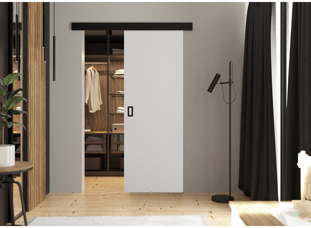 Brayden Studio Door Werdi 1 White 96 cm x 205cm