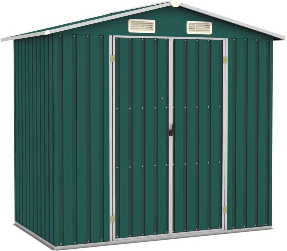 Gerätehaus Grün 205x129x183 cm Verzinkter Stahl