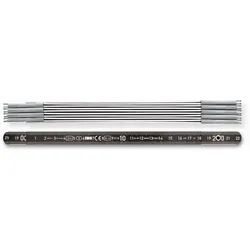 BMI Gliedermaßstab Aluminium 2 m mit Federgelenk, 1,4 mm stark, Teilung silber