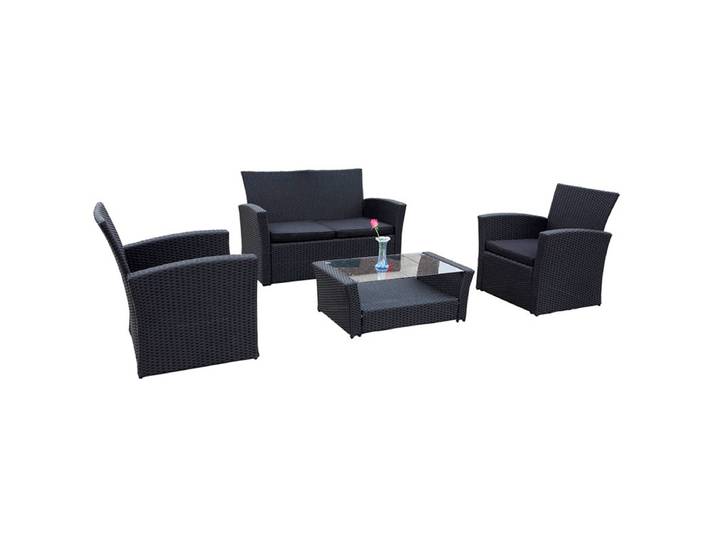 Salon de jardin 4 personnes Firenze Noir