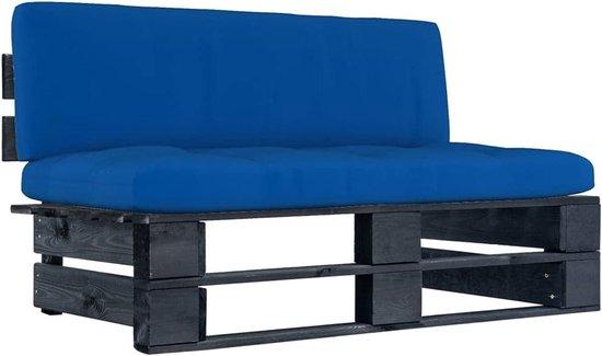 Holz-Palletbank - Modulares Design - 110x65x55 cm - Schwarz