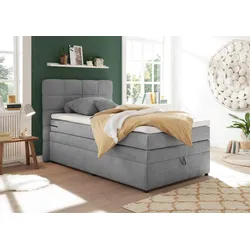 Boxspringbett Tacoma 3 inkl. Topper ca. 120x200 cm Hellgrau