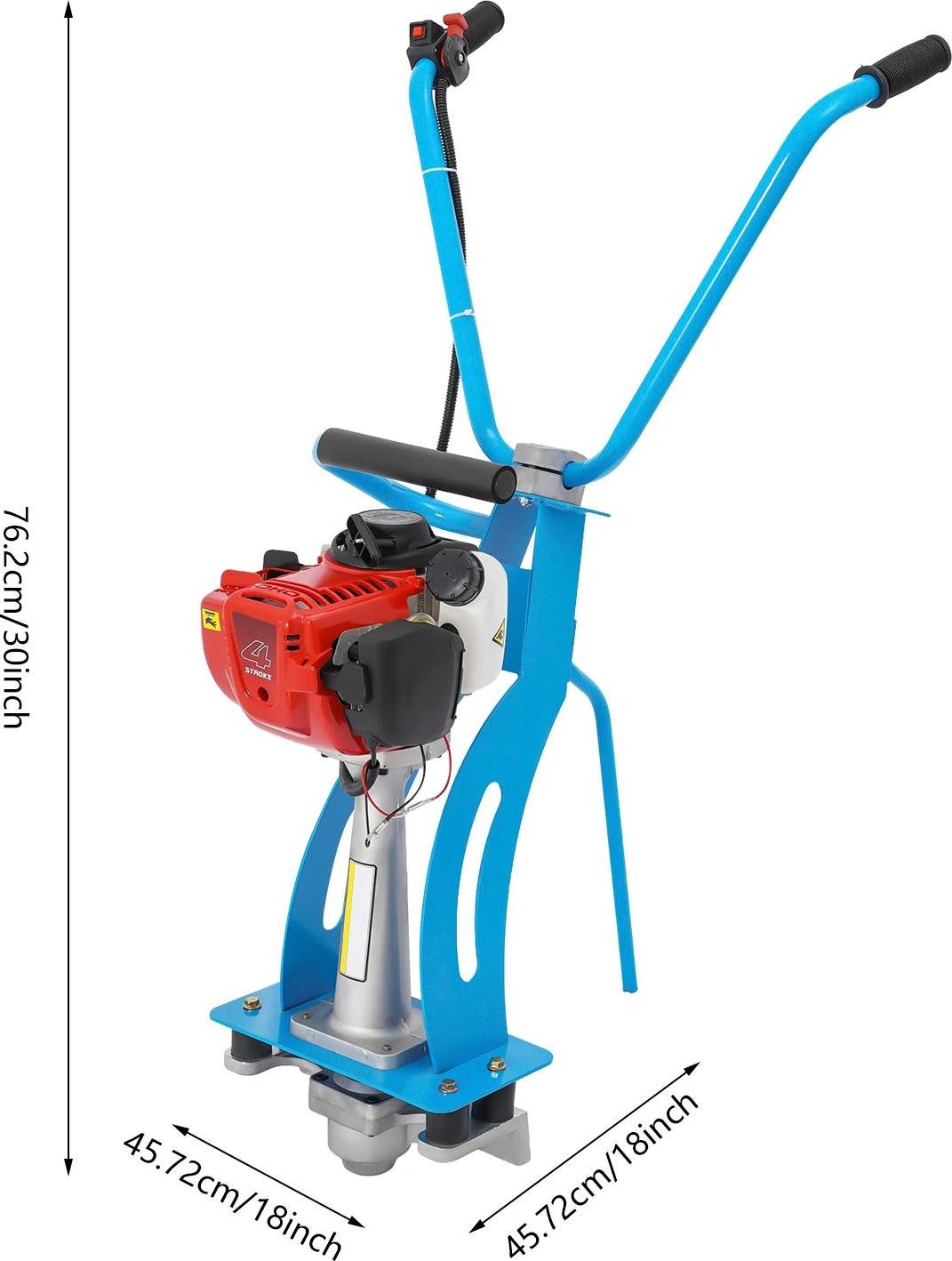 Vibrationsbohle für Beton - Power Screed - 4-Takt 35,8 cm³ - Flächenabzieher/Nivelliermaschine - Für Haus, Gehweg, Tunnel & Brücke - Blau