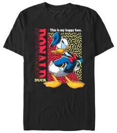 Men's Big & Tall Happy Face Donald Tops & Tees by Mad Engine in Black (Size 3XLT)