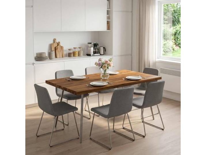 hliofuir Tischplatte Massivholz Akazie Rechteckig 100x70x3,2 cm Natur Natürliche Baumkante mit individueller Maserung für Esszimmer, Wohnzimmer und Arbeitsplatz, formstabil und zeitlos.