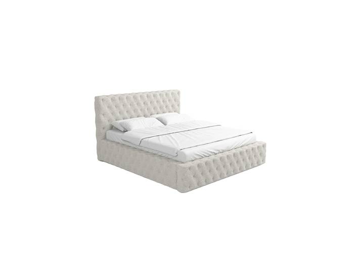 Design Polsterbett „Garbo“ mit Ablagefach, Bouclé Weiss BLOOMINGLOFT Collection