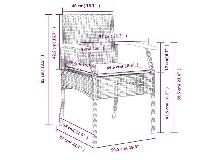 Mode Chaises de jardin coussins - PARAJIE - lot de 2 - Canapé-chaise de balcon - gris résine tressée acacia @9488898855