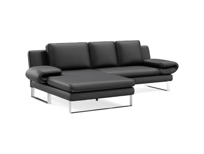 Exklusives Ecksofa Jarek Leder schwarz B 321 cm T 168 cm - Möbel Konfigurator: Traummöbel individuell zusammenstellen - Ecksofa