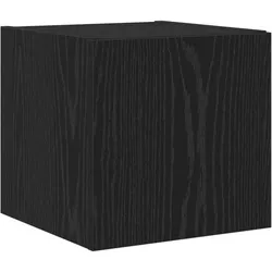 Helloshop26 - Modernes wandmontiertes TV-Möbel mit vielseitiger LED-Beleuchtung 30,5 x 35 x 30 cm aus schwarzem Eichenholzwerkstoff