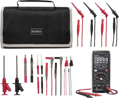 VOLTCRAFT VC-252 Multimeter mit MLSet-120 Messleitungen und Tasche