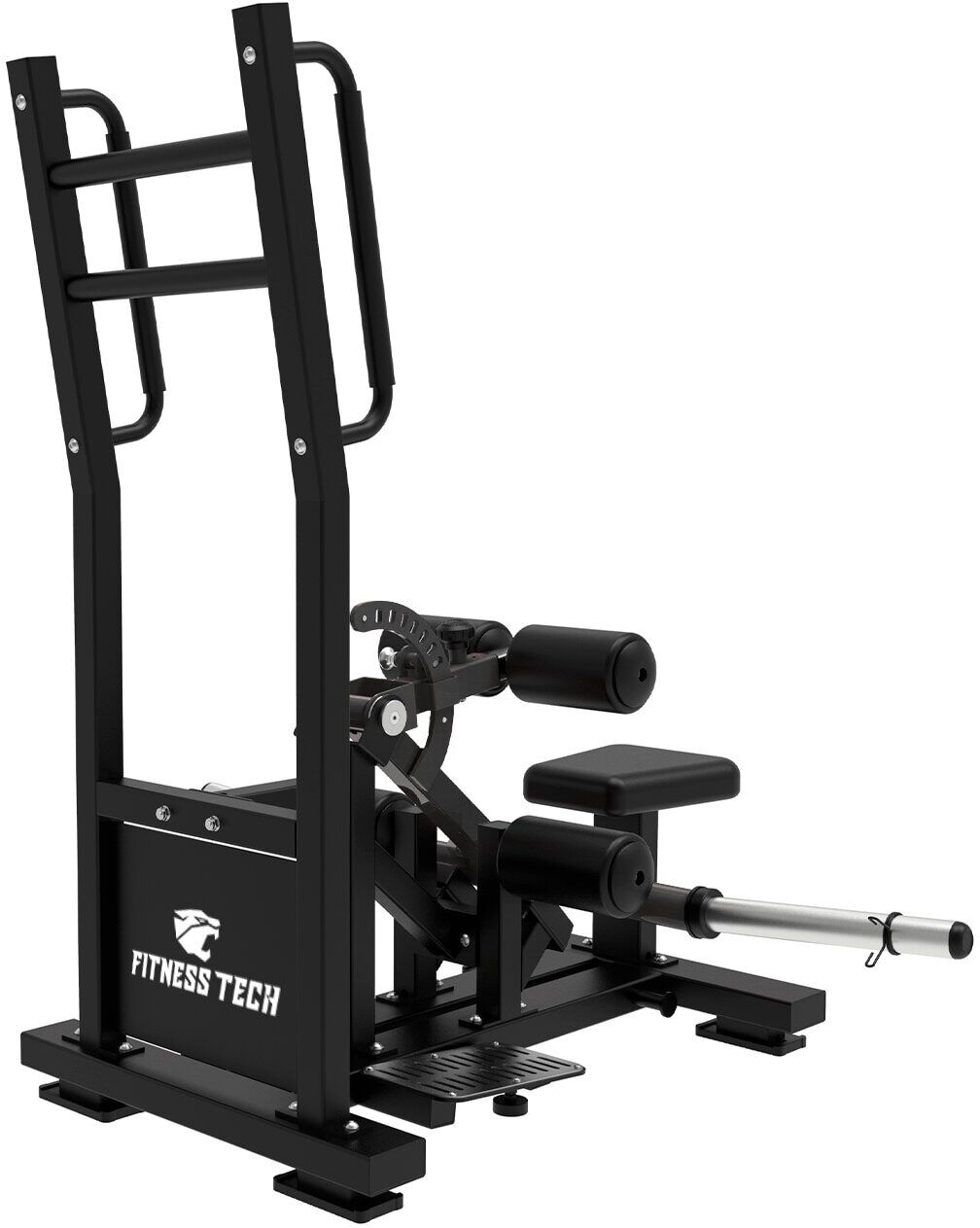 Fitness Tech Máquina de palanca Hip Thrust de pie . Negro