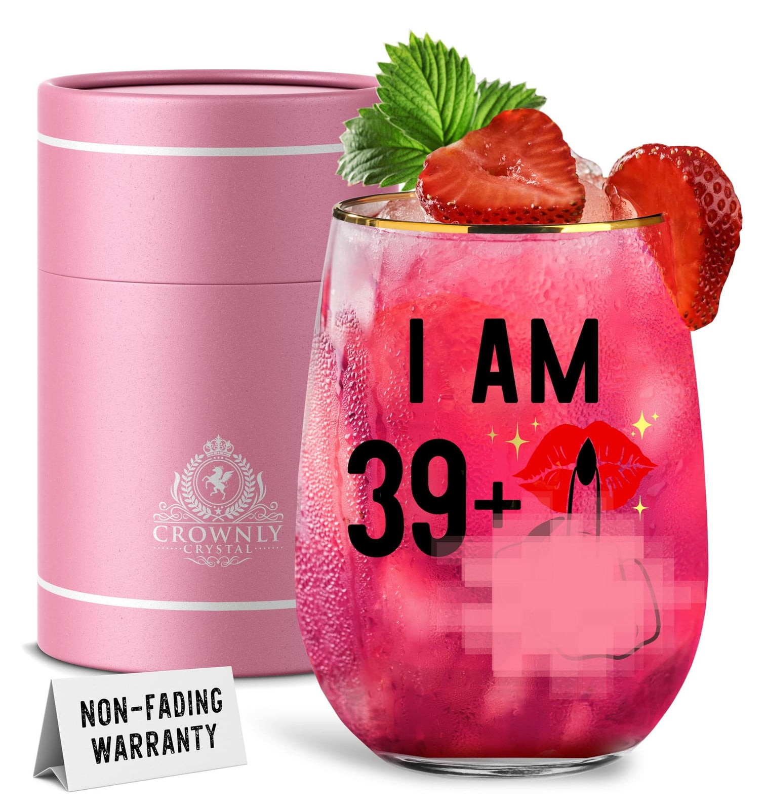 Gepersonaliseerd wijnglas voor een 40e verjaardag van een vrouw door Dripio