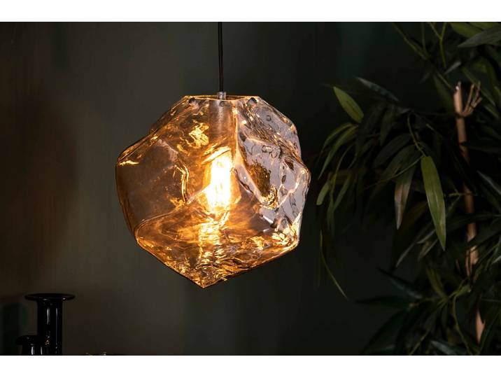 Pendelleuchte „Luminara“ – aus mundgeblasenem Chromglas mit Metall-Armatur - Chromglas - Luxusbetten24