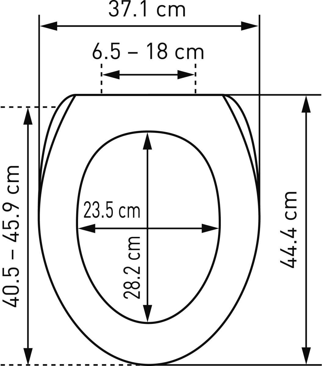 WC-Sitz DIAQUA "Plain", weiss (weiß), B:37,1cm L:44,4cm, WC-Sitze, WC-Sitz weiß Einheitsgröße