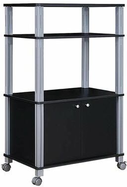 Costway Microwave Rack Stand Rolling Storage Cart-Black
