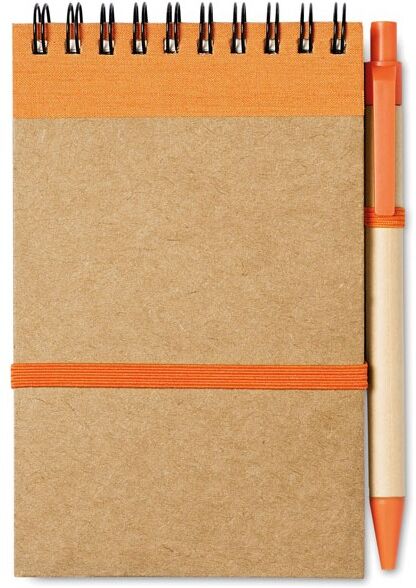 Bloc-notes personnalisable recyclé SONORA orange