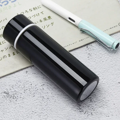 Cozy Casa Charm Mini Stainless Steel Thermos Leakproof Pocket Coffee Vacuum Flask black