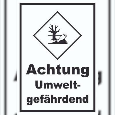 HB-Druck Schild Kenn­zeichen Umwelt­gefähr­dend Fisch Wasser Baum hochkant A5 Rückseite selbstklebend
