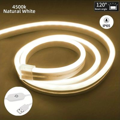 Inspired Living Smart Touch Neon LED Light Strip Dimmable Waterproof LED Rope Light For Custom Decor natural White 5m
