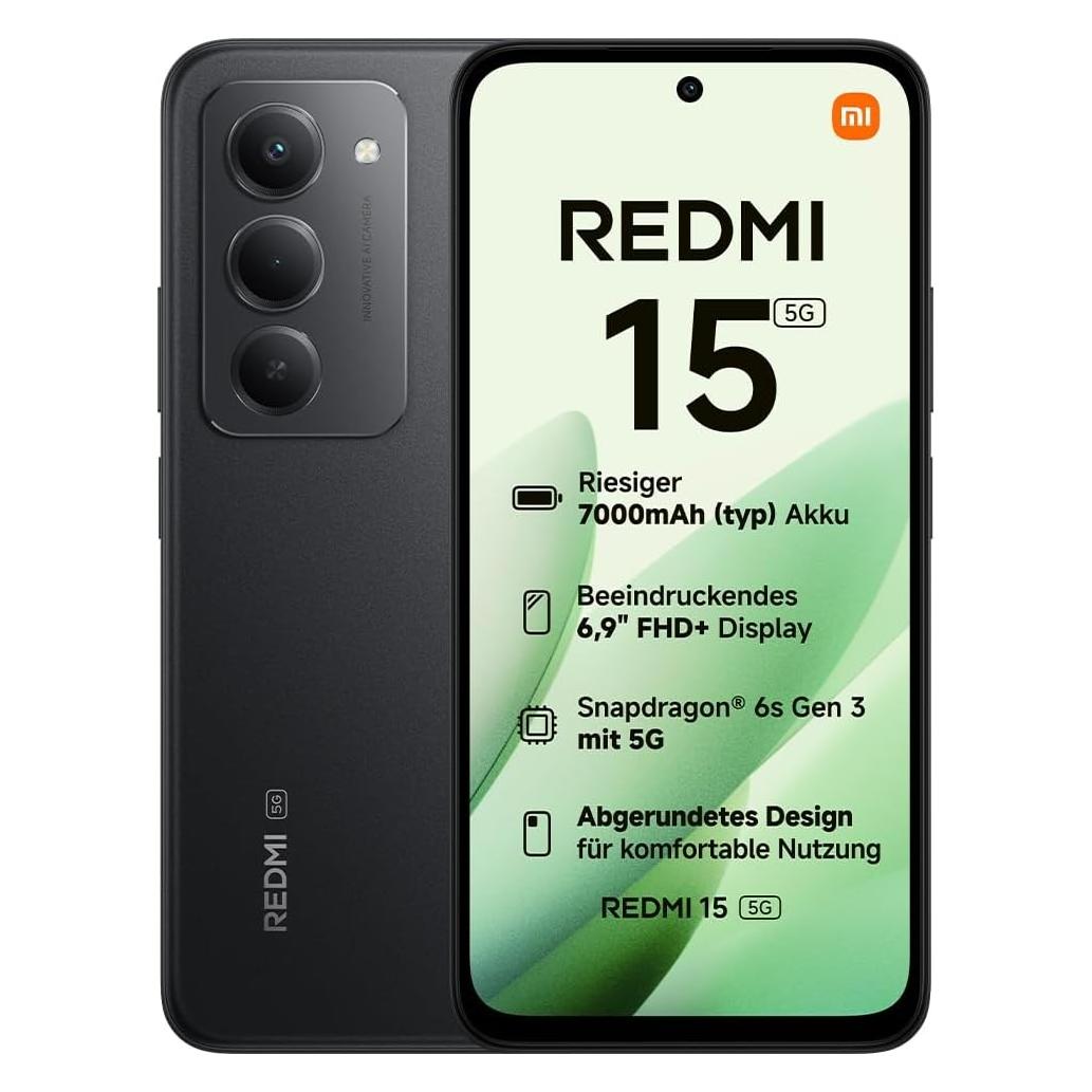 Xiaomi Redmi 15 5G (256 GB, Noir, 6.90", 5G) (6932554474874)
