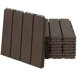 9er Set Terassenfliesen Balkon 30x30 cm Garten-Klickfliese Bodenbelag Innen Außen Kunststoff Braun